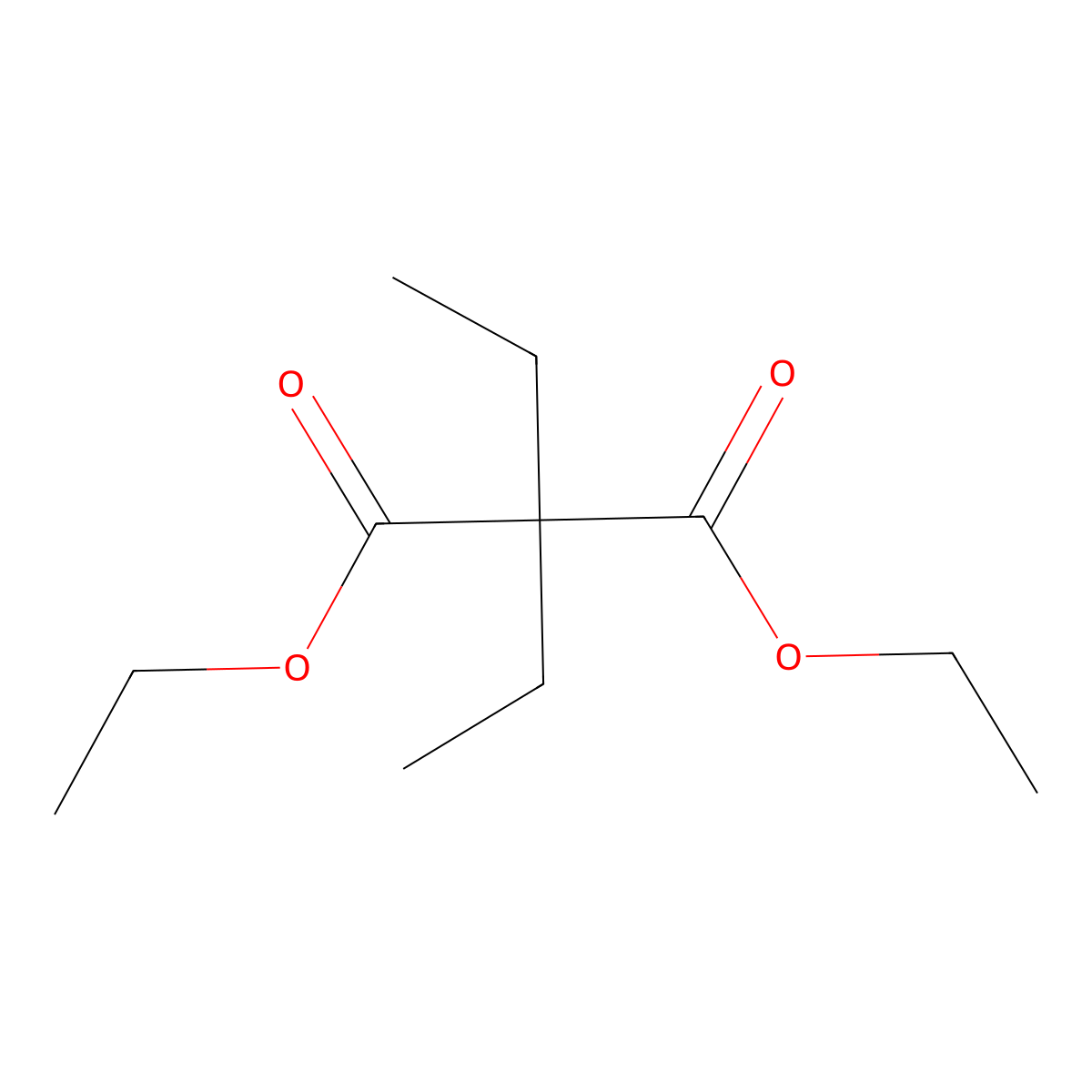 Diethyl diethylmalonate molecular structure, CAS 77-25-8