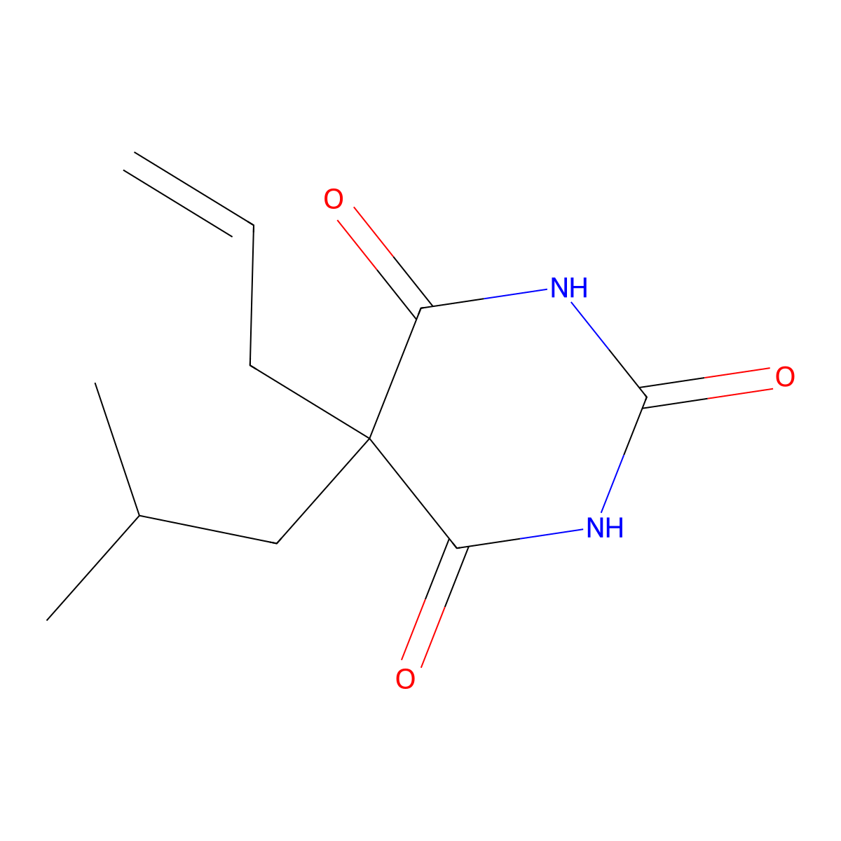 Butalbital molecular structure, CAS 77-26-9