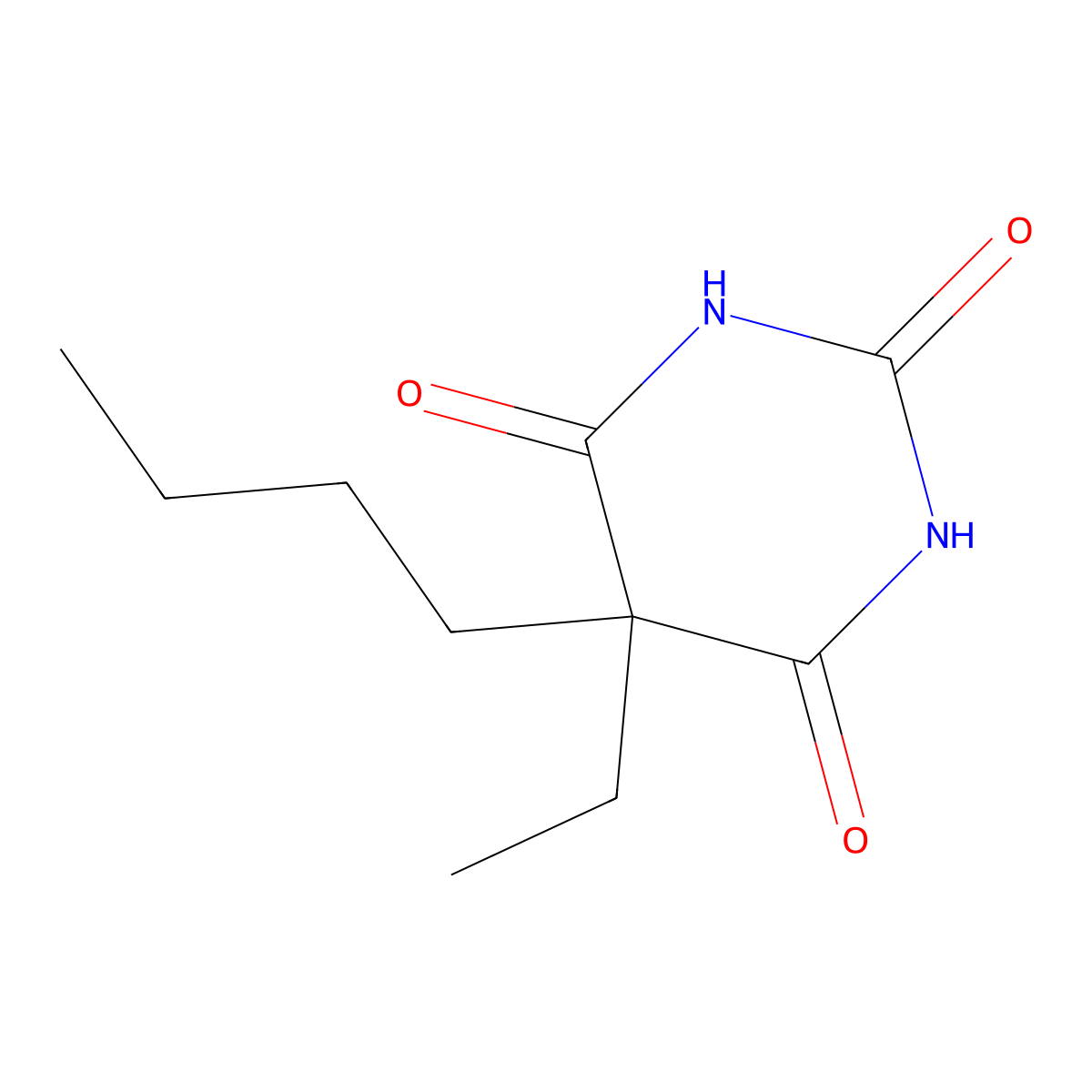 Butobarbital molecular structure, CAS 77-28-1