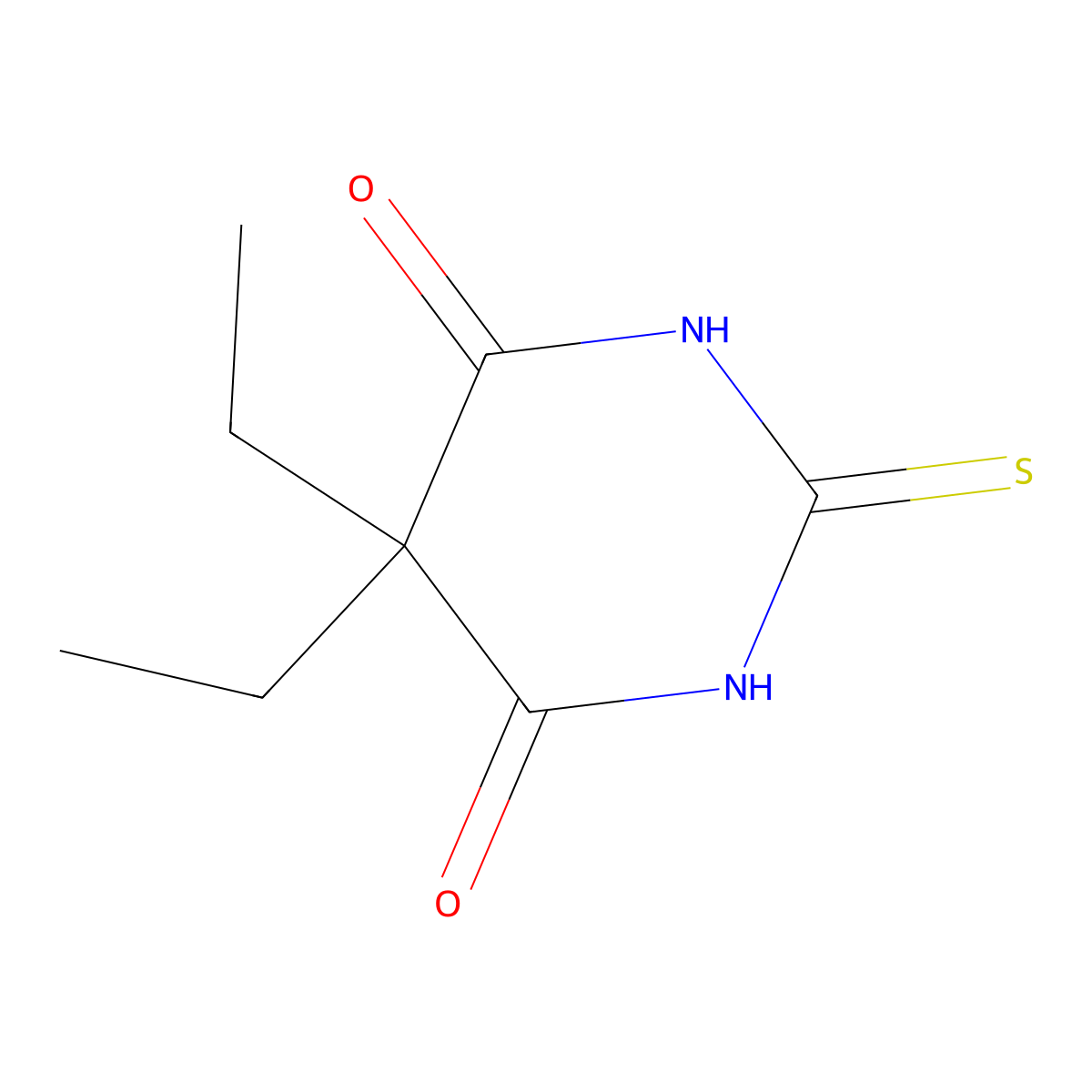 5,5-Diethyldihydro-2-thioxo-4,6(1H,5H)-pyrimidinedione molecular structure, CAS 77-32-7