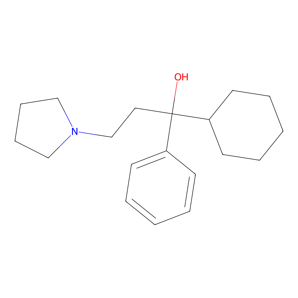Procyclidine molecular structure, CAS 77-37-2