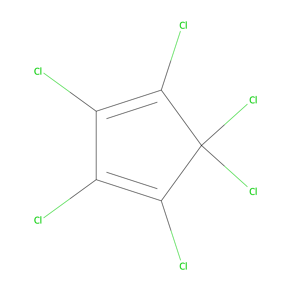 Hexachlorocyclopentadiene molecular structure, CAS 77-47-4