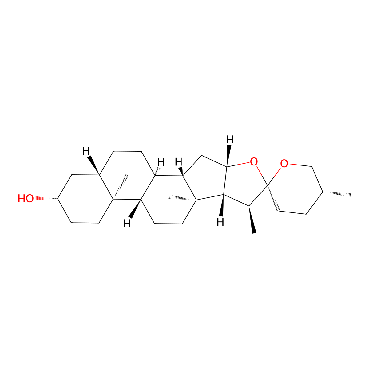 Tigogenin molecular structure, CAS 77-60-1