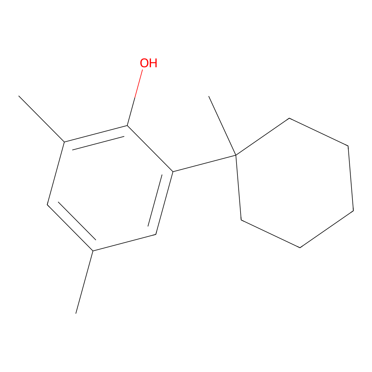 6-(1-Methylcyclohexyl)-2,4-xylenol molecular structure, CAS 77-61-2