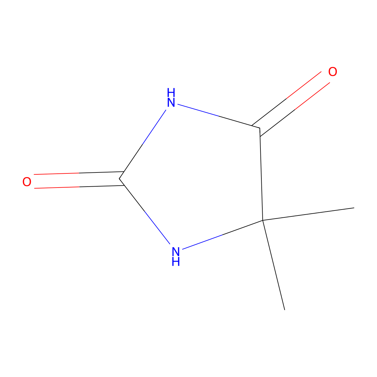 Dimethylhydantoin molecular structure, CAS 77-71-4