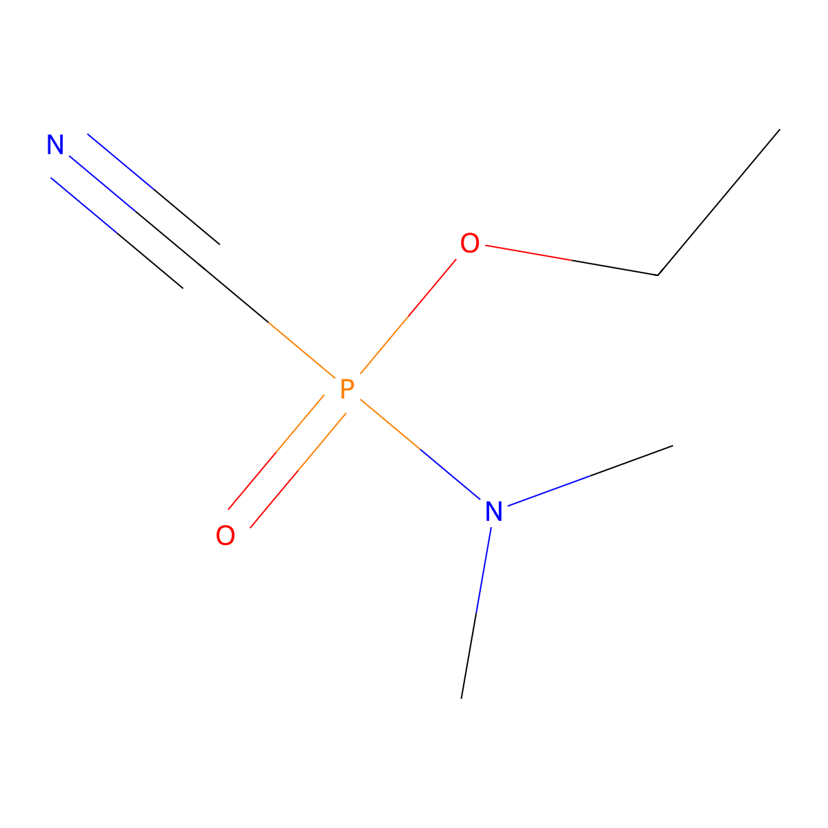Tabun molecular structure, CAS 77-81-6