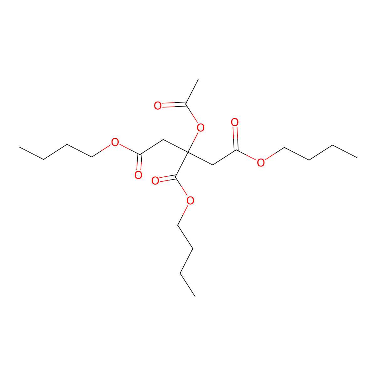 Acetyl Tributyl Citrate molecular structure, CAS 77-90-7