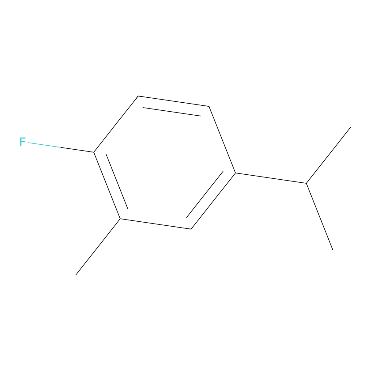 1-Fluoro-4-isopropyl-2-methylbenzene molecular structure, CAS 770-01-4