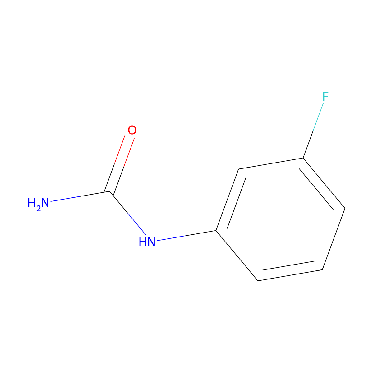 3-Fluorophenylurea molecular structure, CAS 770-19-4