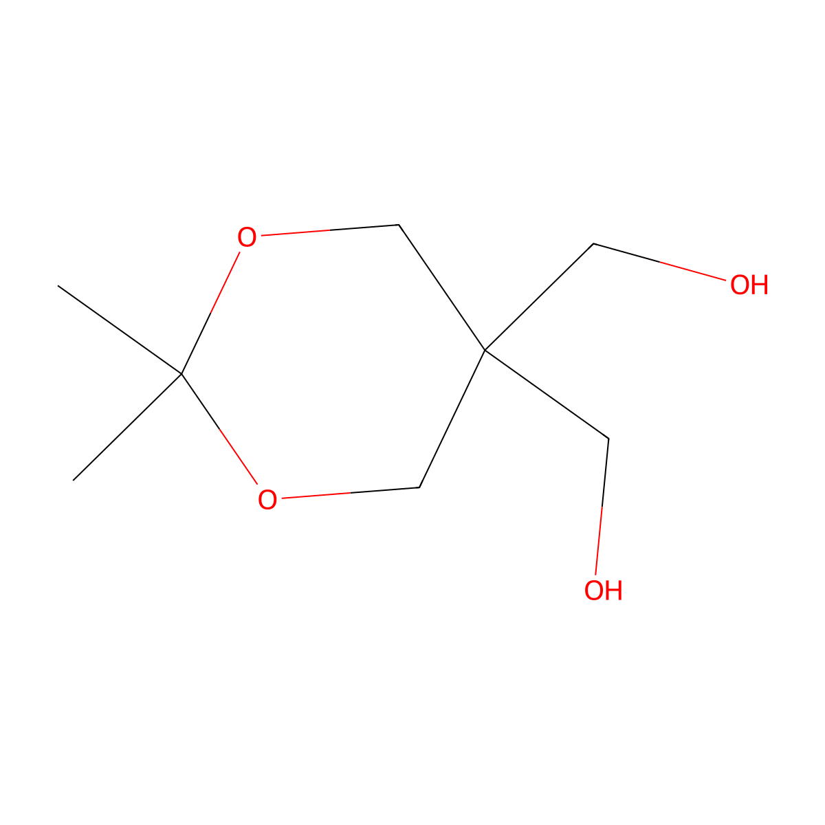 2,2-Dimethyl-5,5-bis(hydroxymethyl)-1,3-dioxane molecular structure, CAS 770-74-1