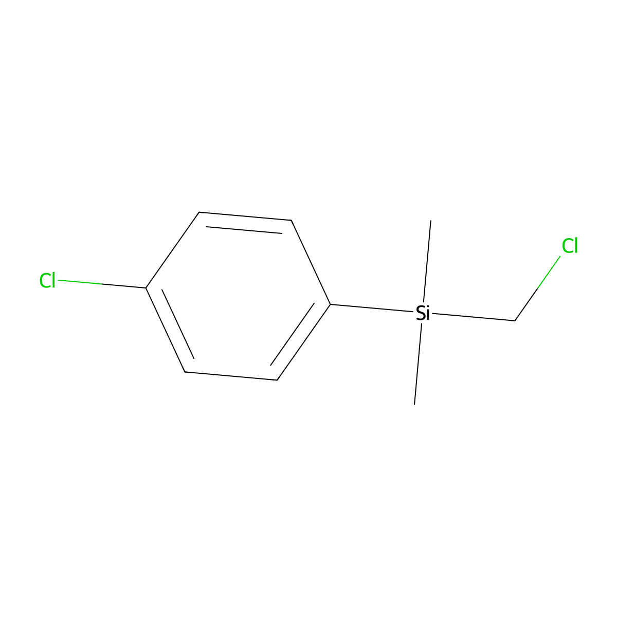 (Chloromethyl)(4-chlorophenyl)dimethylsilane molecular structure, CAS 770-89-8