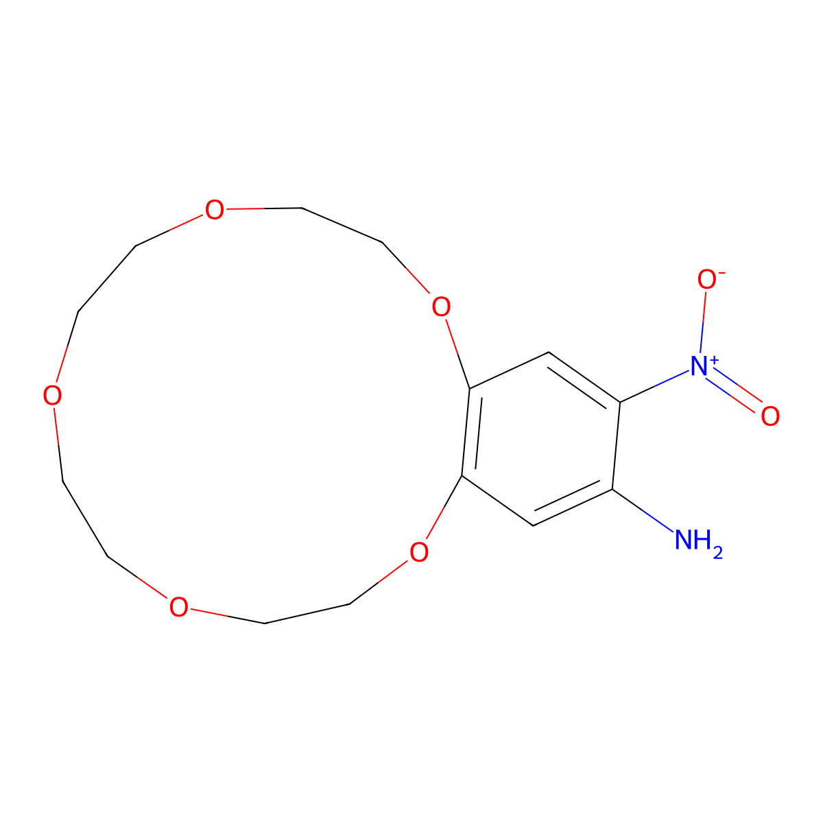 4'-Amino-5'-nitrobenzo-15-crown-5 molecular structure, CAS 77001-50-4