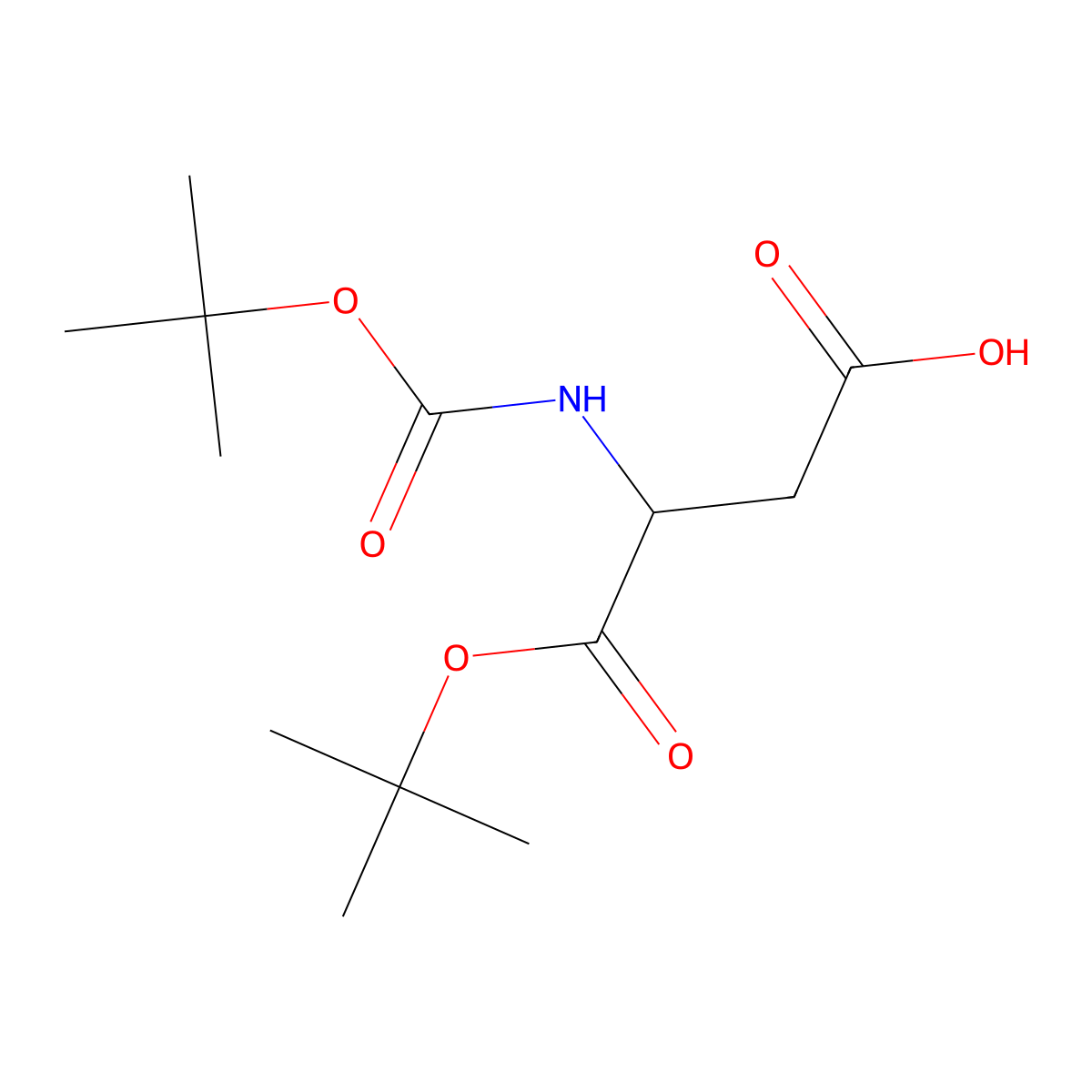 (R)-4-(tert-butoxy)-3-((tert-butoxycarbonyl)amino)-4-oxobutanoic acid molecular structure, CAS 77004-75-2