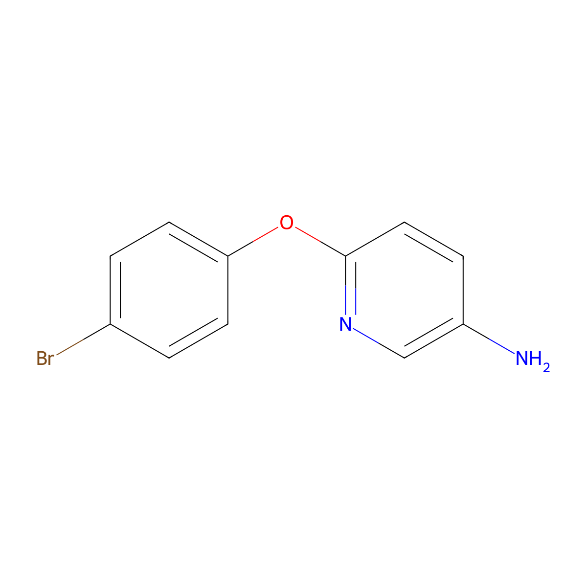 6-(4-Bromophenoxy)pyridin-3-amine molecular structure, CAS 77006-26-9