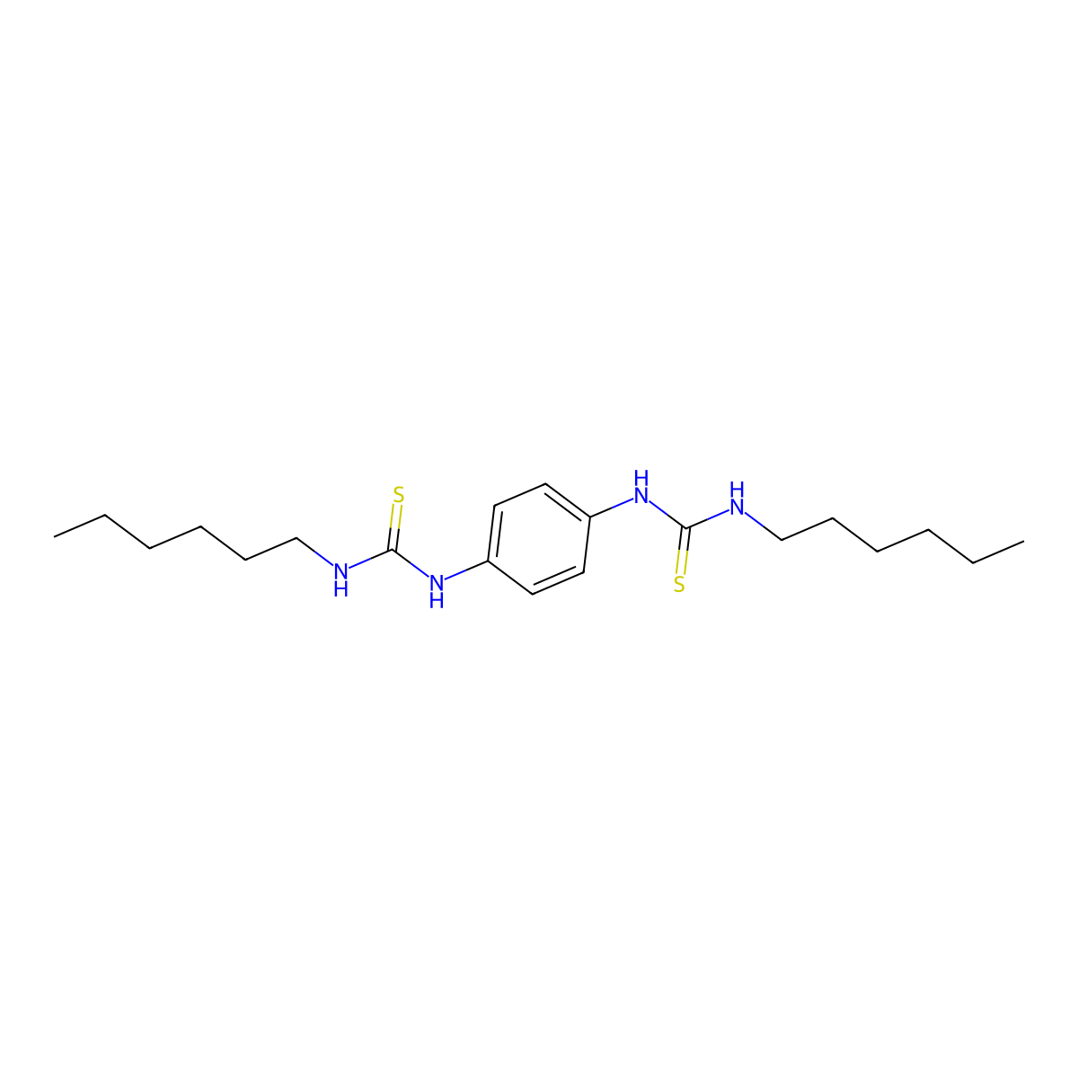 3-Hexyl-1-{4-[(hexylcarbamothioyl)amino]phenyl}thiourea molecular structure, CAS 77006-71-4