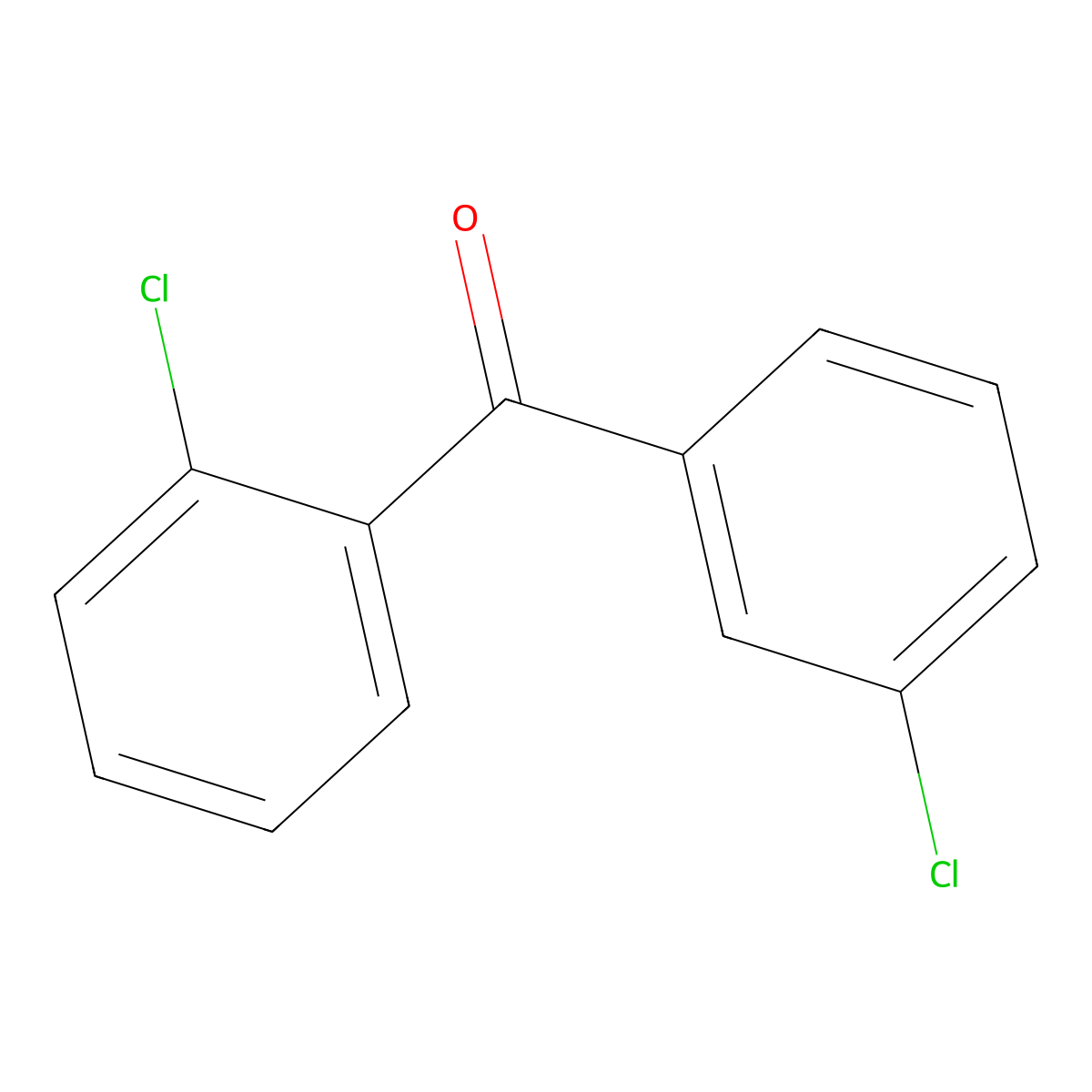 (2-Chlorophenyl)(3-chlorophenyl)methanone molecular structure, CAS 77008-58-3