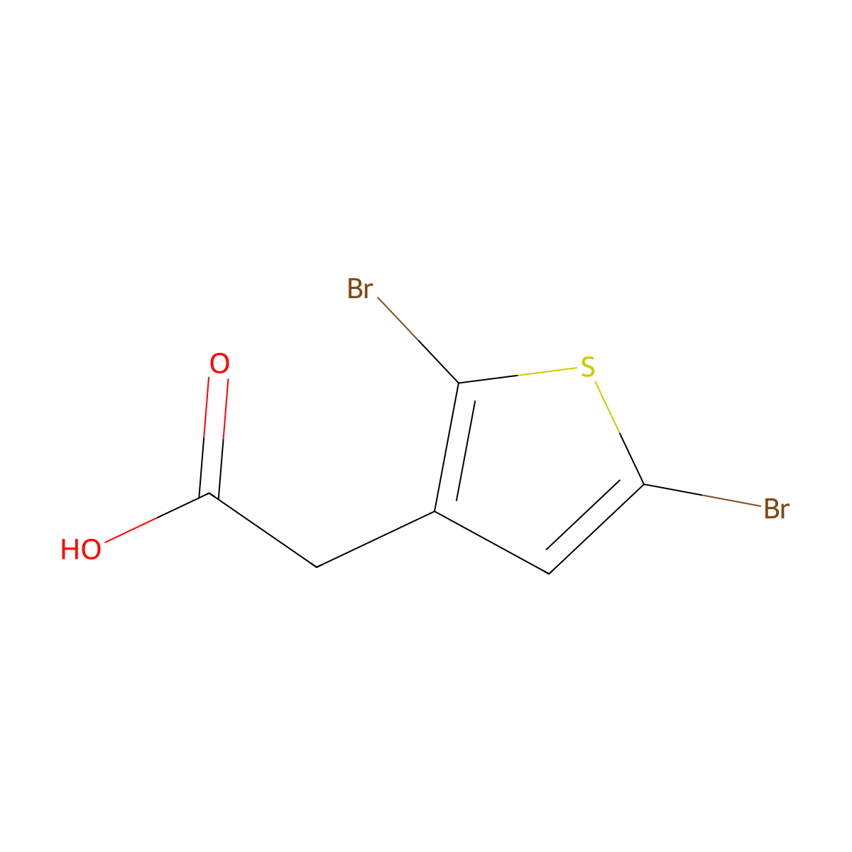 2-(2,5-Dibromothiophen-3-yl)acetic acid molecular structure, CAS 77014-10-9