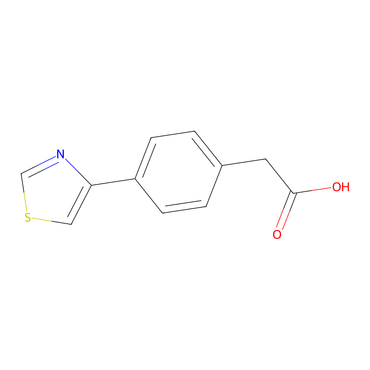 2-[4-(1,3-Thiazol-4-yl)phenyl]acetic acid molecular structure, CAS 77015-09-9