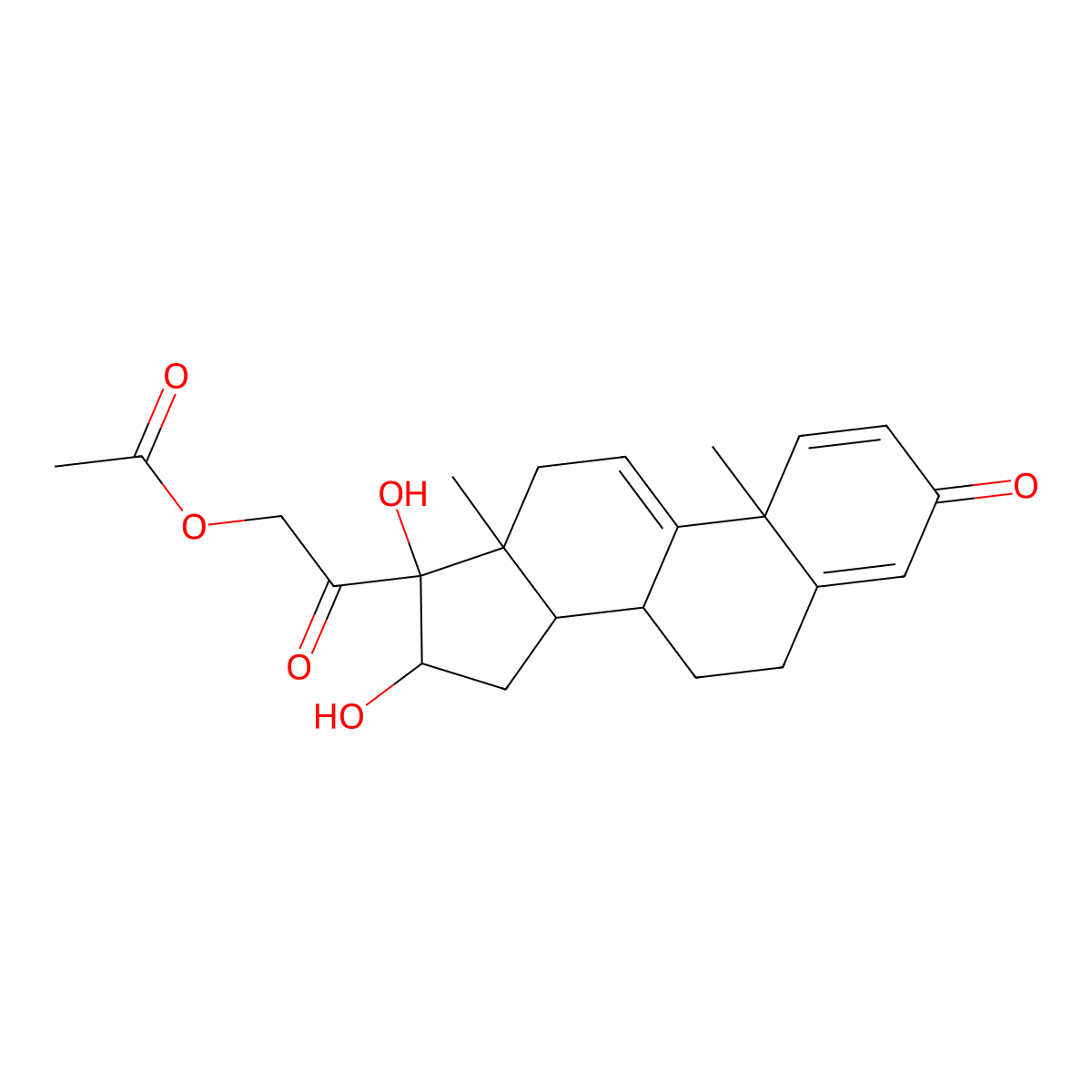 (16alpha)-21-(Acetyloxy)-16,17-dihydroxypregna-1,4,9(11)-triene-3,20-dione molecular structure, CAS 77017-20-0