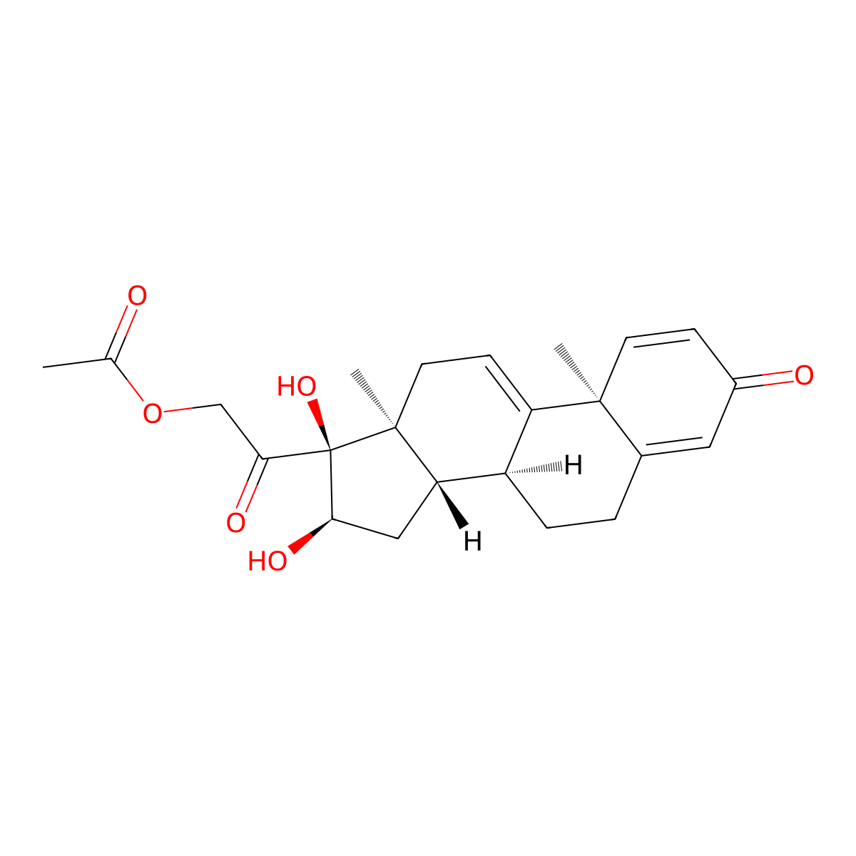 (16alpha)-21-(Acetyloxy)-16,17-dihydroxypregna-1,4,9(11)-triene-3,20-dione molecular structure, CAS 77017-20-0