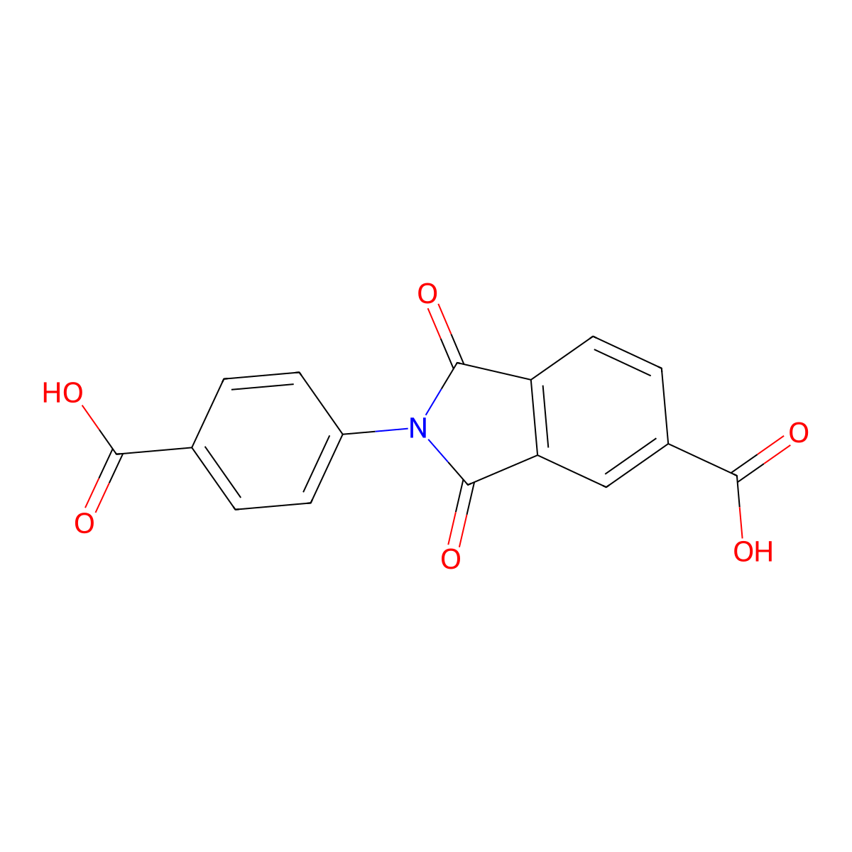 2-(4-Carboxyphenyl)-1,3-dioxoisoindoline-5-carboxylic acid molecular structure, CAS 7702-03-6