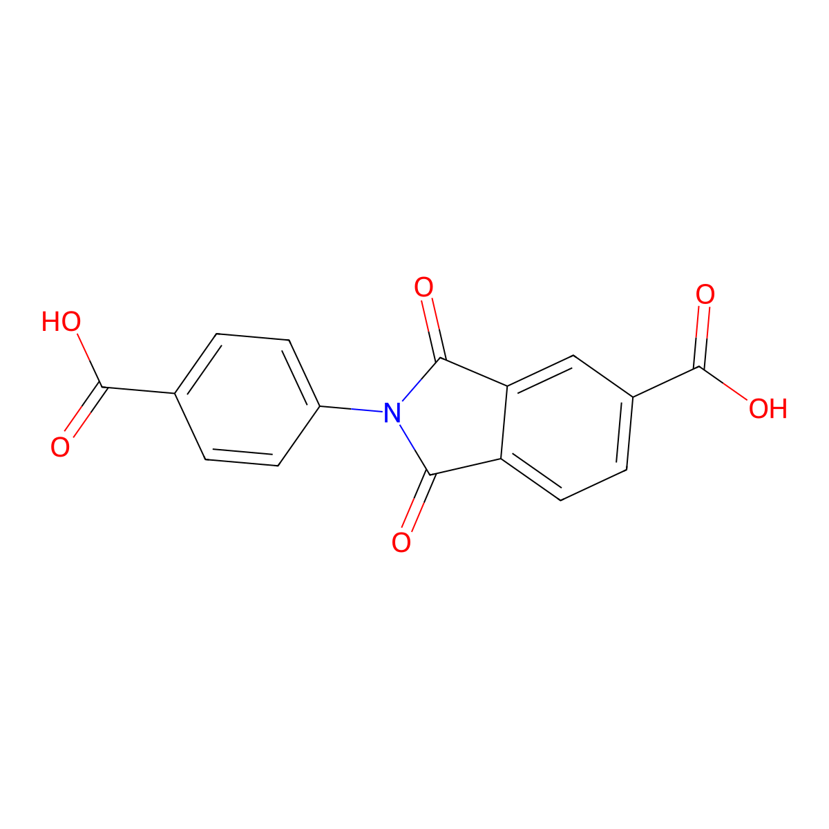 2-(4-Carboxyphenyl)-1,3-dioxoisoindoline-5-carboxylic acid molecular structure, CAS 7702-03-6