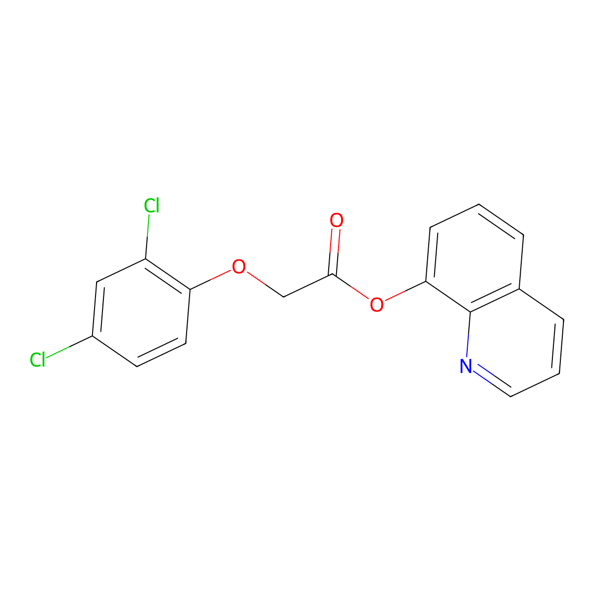 Quinolin-8-yl 2-(2,4-dichlorophenoxy)acetate molecular structure, CAS 7702-63-8