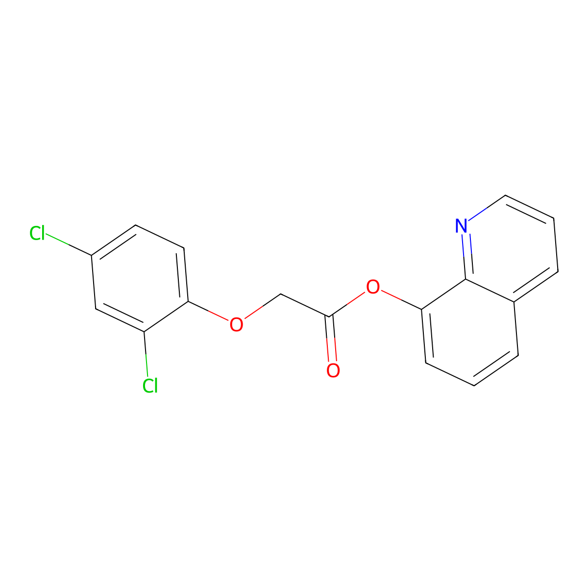 Quinolin-8-yl 2-(2,4-dichlorophenoxy)acetate molecular structure, CAS 7702-63-8
