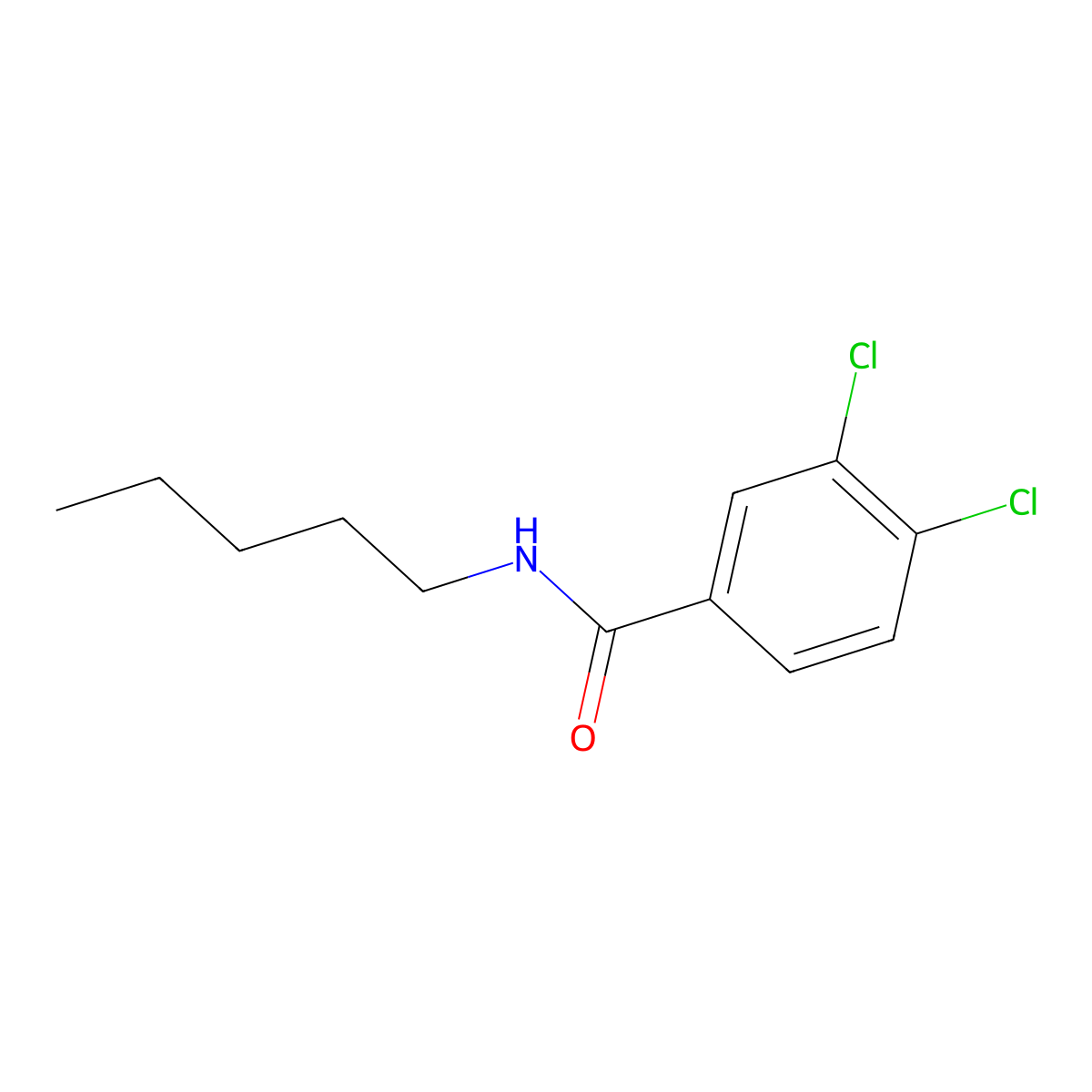 3,4-dichloro-N-pentylbenzamide molecular structure, CAS 7702-74-1