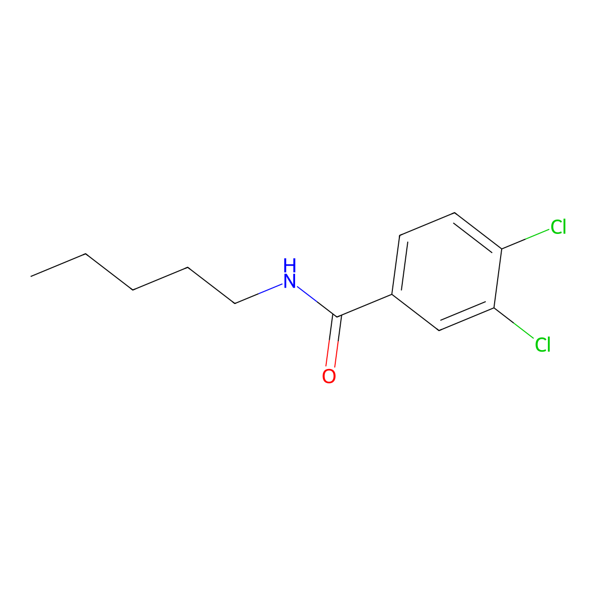3,4-dichloro-N-pentylbenzamide molecular structure, CAS 7702-74-1