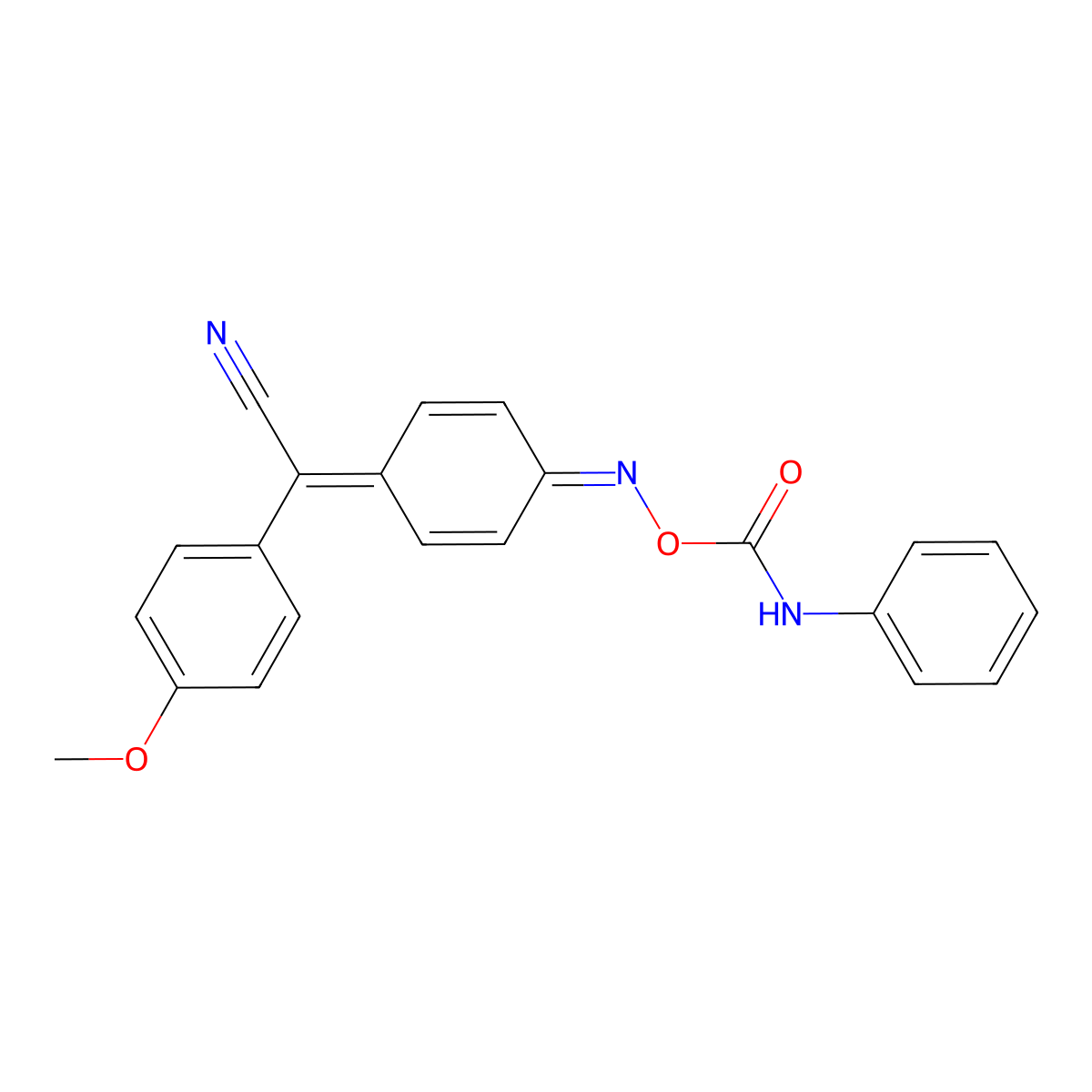[[4-[cyano-(4-methoxyphenyl)methylidene]cyclohexa-2,5-dien-1-ylidene]amino] N-phenylcarbamate molecular structure, CAS 7702-83-2