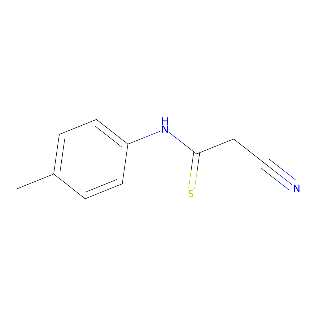 2-cyano-N-(4-methylphenyl)ethanethioamide molecular structure, CAS 77022-66-3