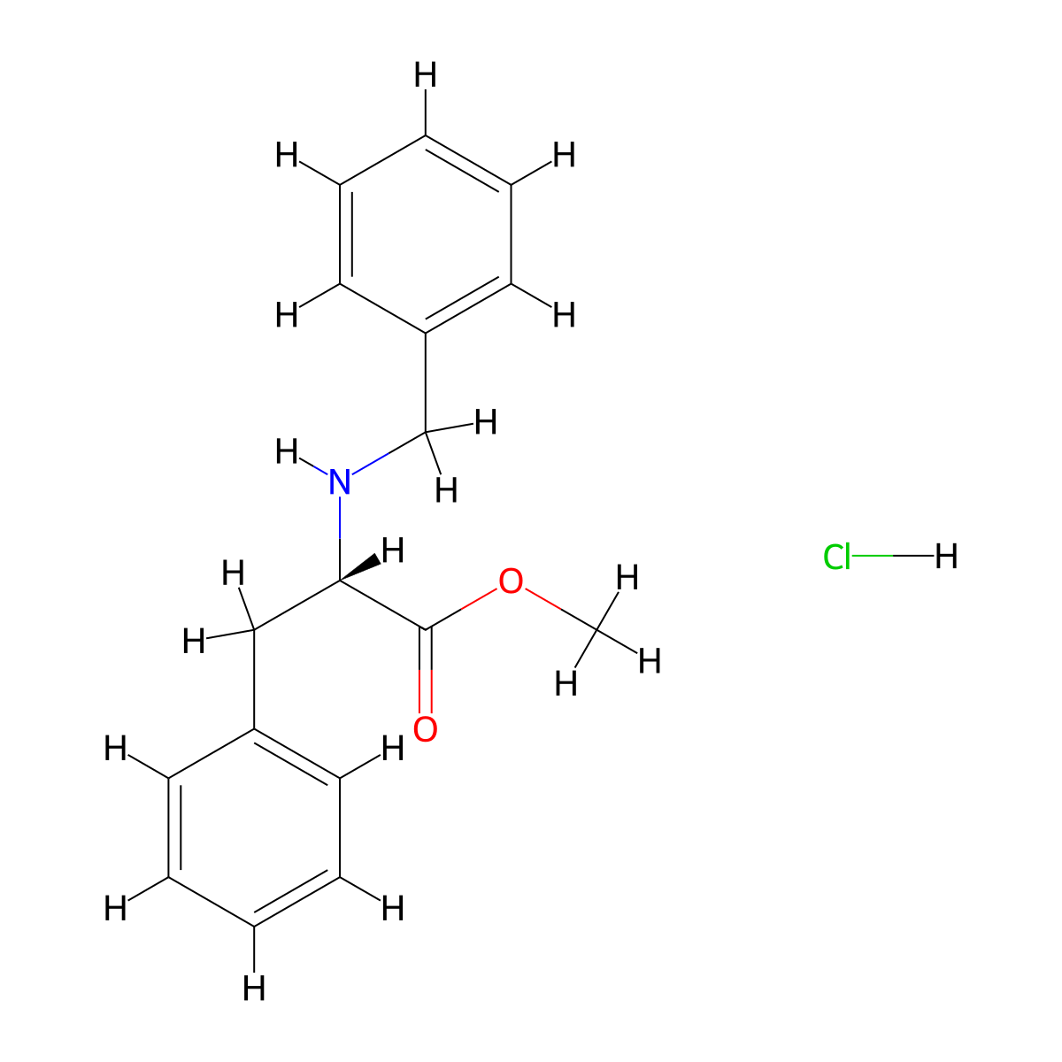 Bzl-phe-ome hcl molecular structure, CAS 7703-09-5