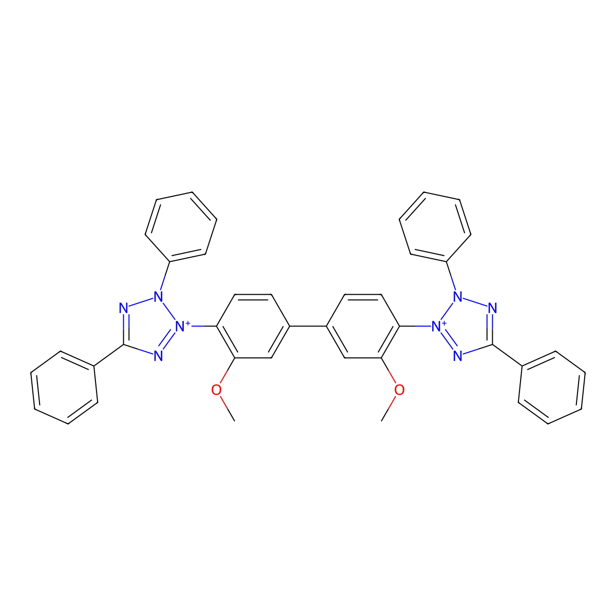 Tetrazolium blue(2+) molecular structure, CAS 7703-11-9