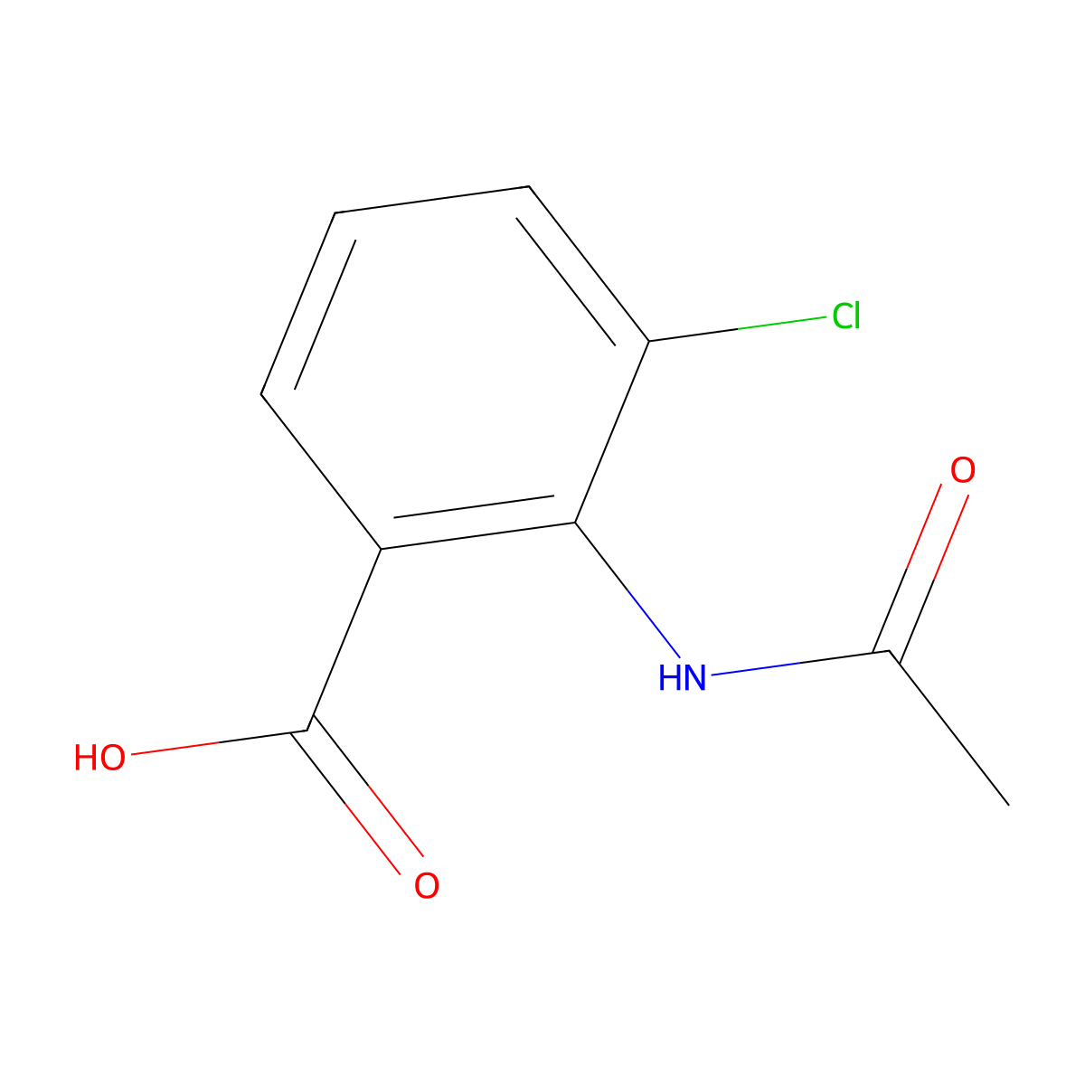 3-Chloro-2-acetamidobenzoic acid molecular structure, CAS 7703-29-9
