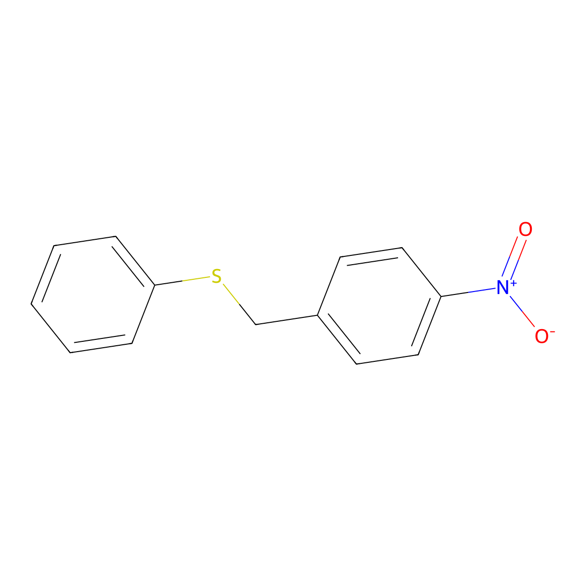 1-Nitro-4-[(phenylsulfanyl)methyl]benzene molecular structure, CAS 7703-38-0