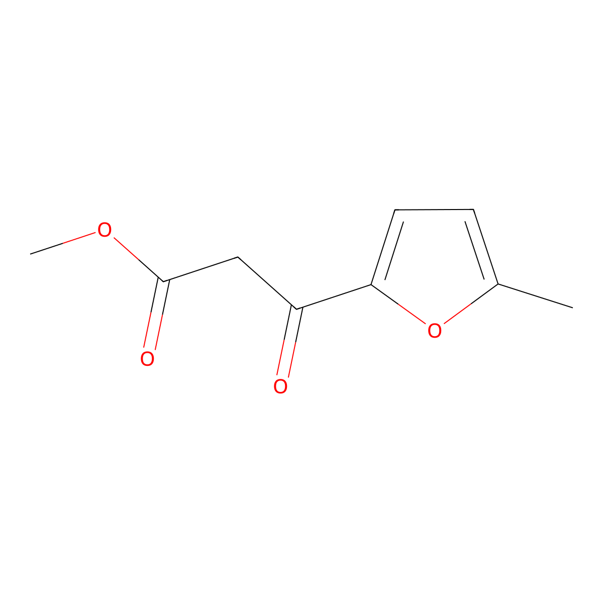 Methyl 3-(5-methylfuran-2-yl)-3-oxopropanoate molecular structure, CAS 77034-26-5