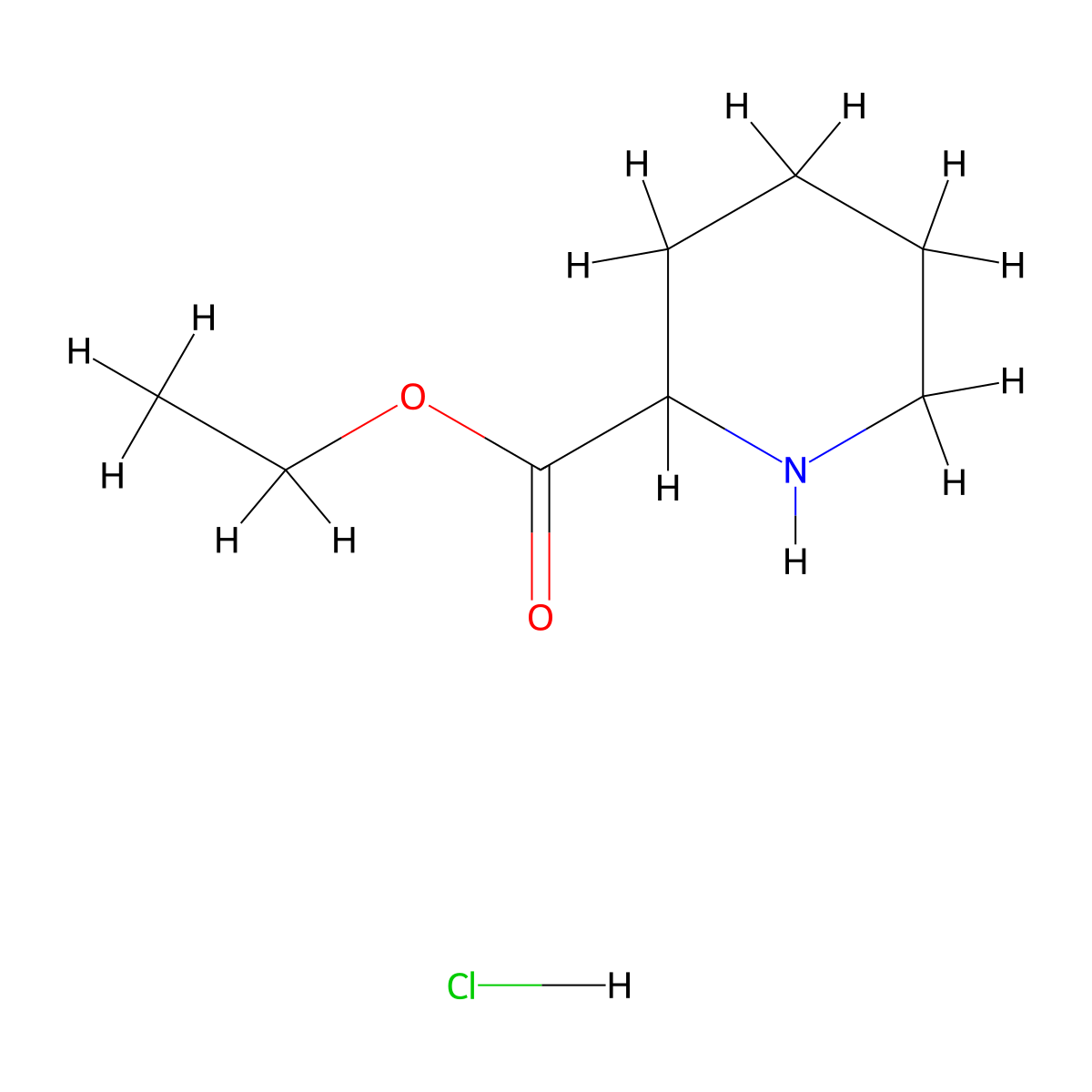Ethyl pipecolinate hydrochloride molecular structure, CAS 77034-33-4