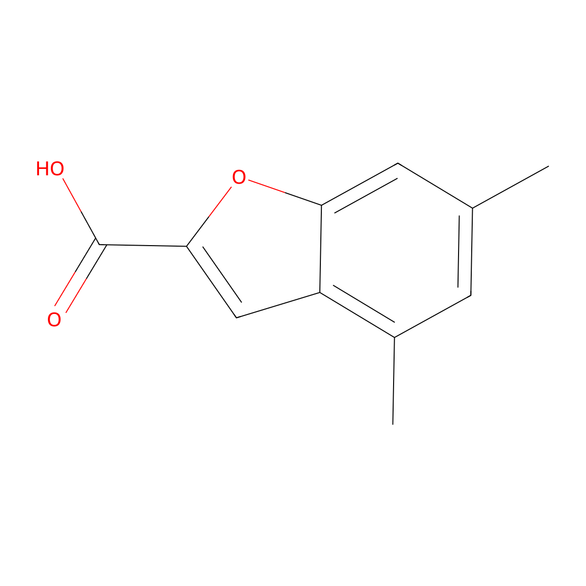 4,6-Dimethyl-2-benzofurancarboxylic acid molecular structure, CAS 77037-40-2