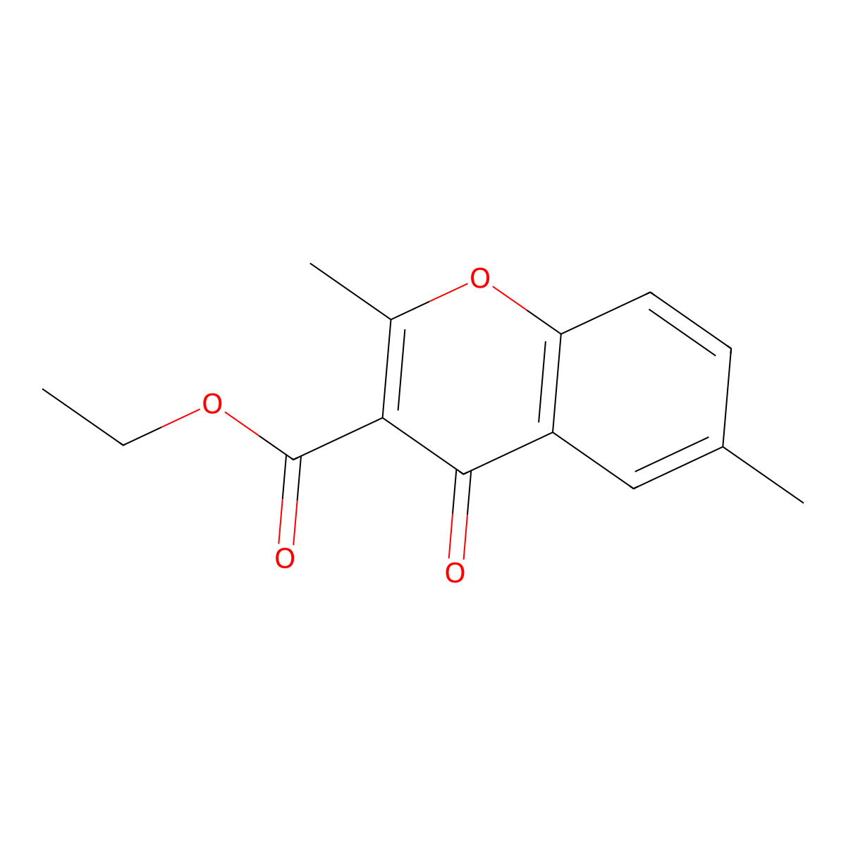 Ethyl 2,6-dimethyl-4-oxo-4H-chromene-3-carboxylate molecular structure, CAS 77037-49-1