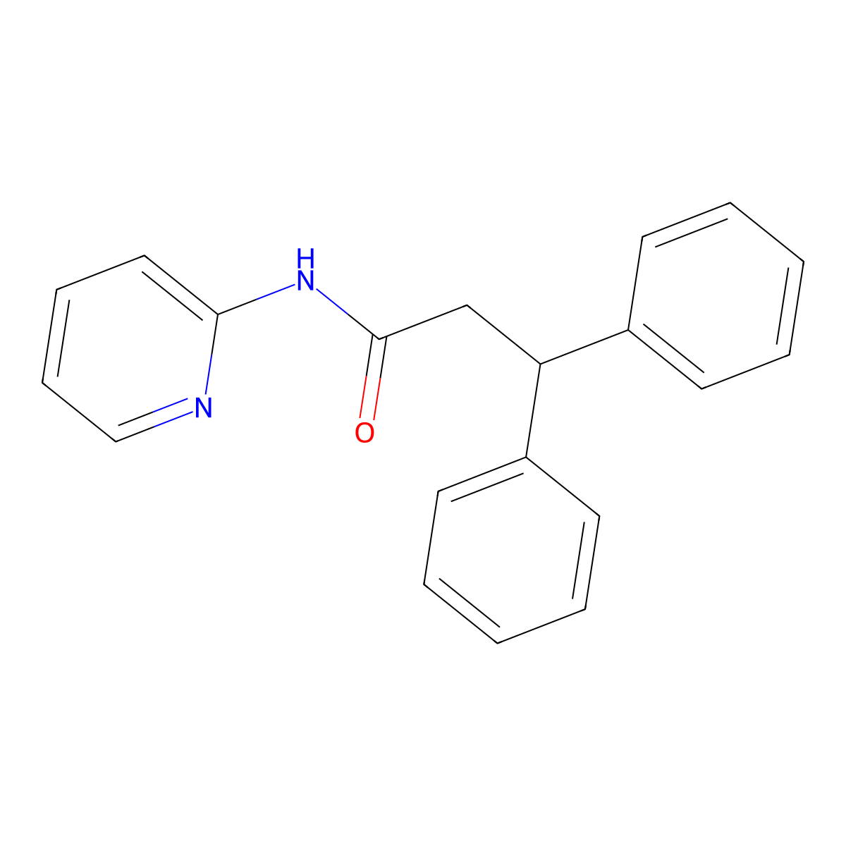3,3-diphenyl-N-pyridin-2-ylpropanamide molecular structure, CAS 77038-53-0