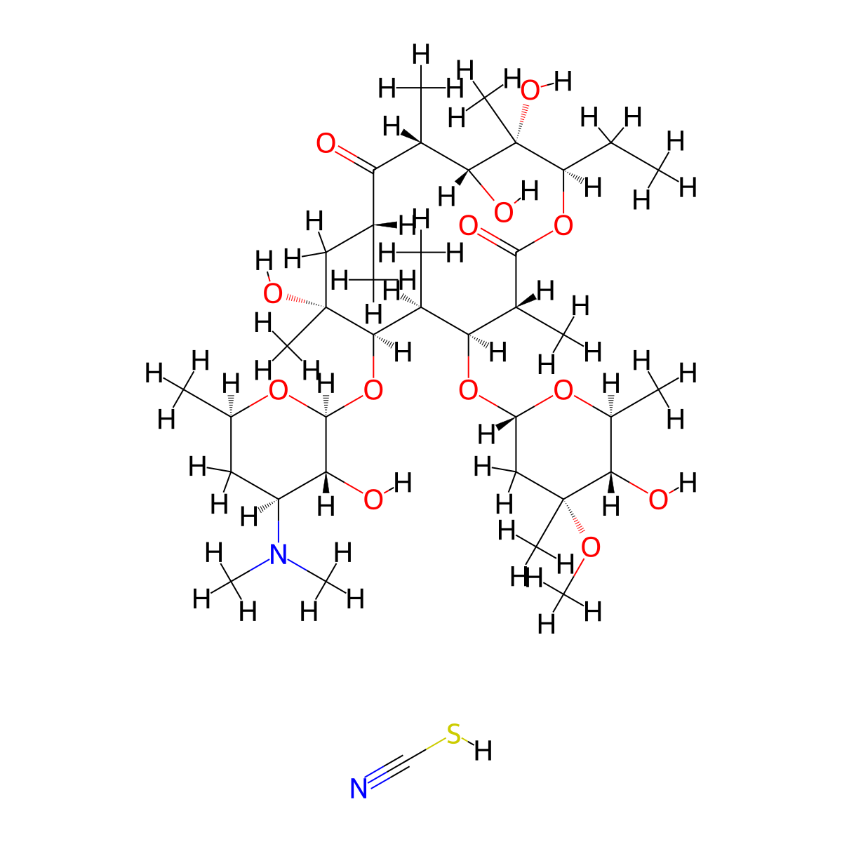 Erythromycin Thiocyanate molecular structure, CAS 7704-67-8