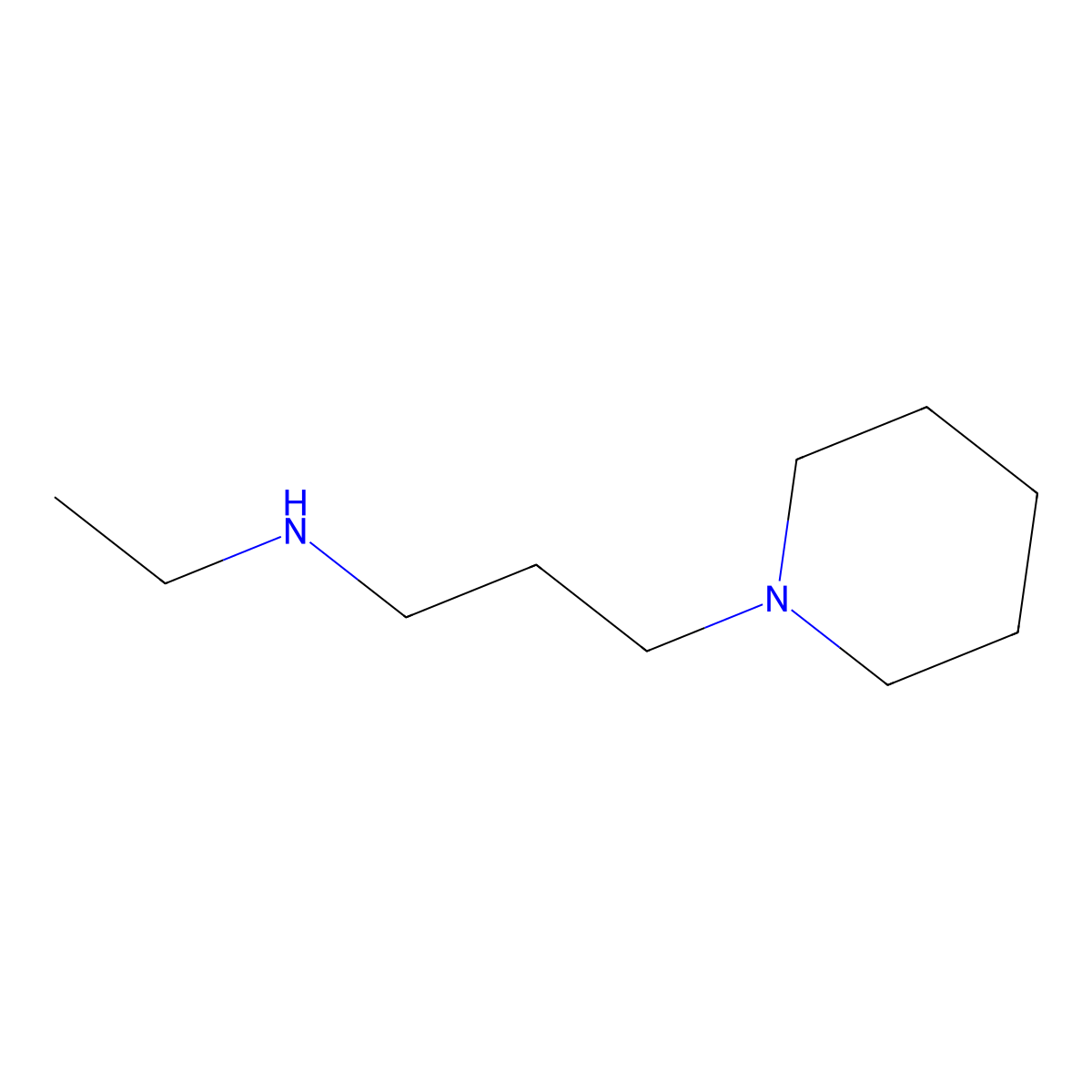 N-Ethyl-3-(1-piperidinyl)-1-propanamine molecular structure, CAS 77052-06-3