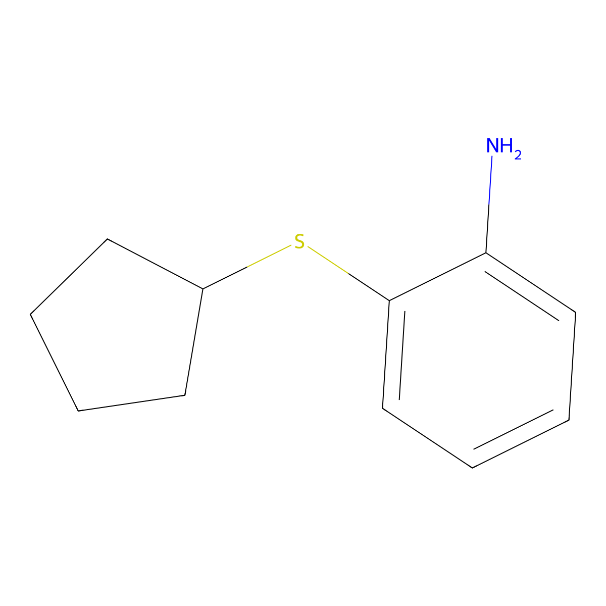 2-(Cyclopentylthio)aniline molecular structure, CAS 77053-22-6