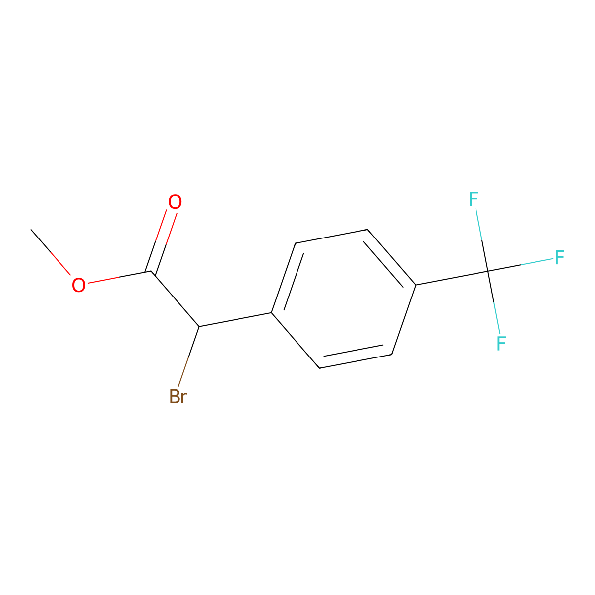 Bromo-(4-trifluoromethyl-phenyl)-acetic acid methyl ester molecular structure, CAS 77053-53-3