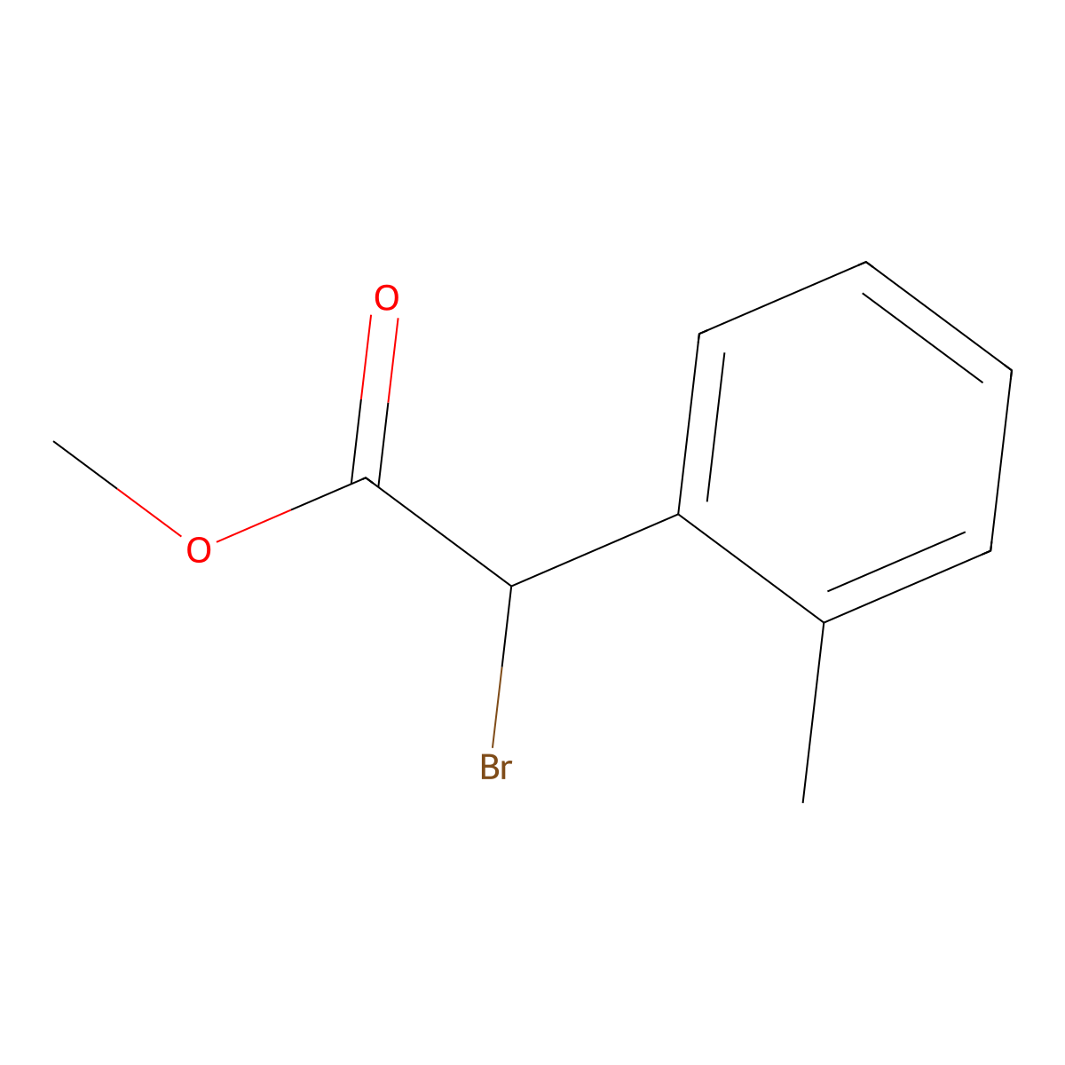 Methyl 2-bromo-2-(2-methylphenyl)acetate molecular structure, CAS 77053-54-4