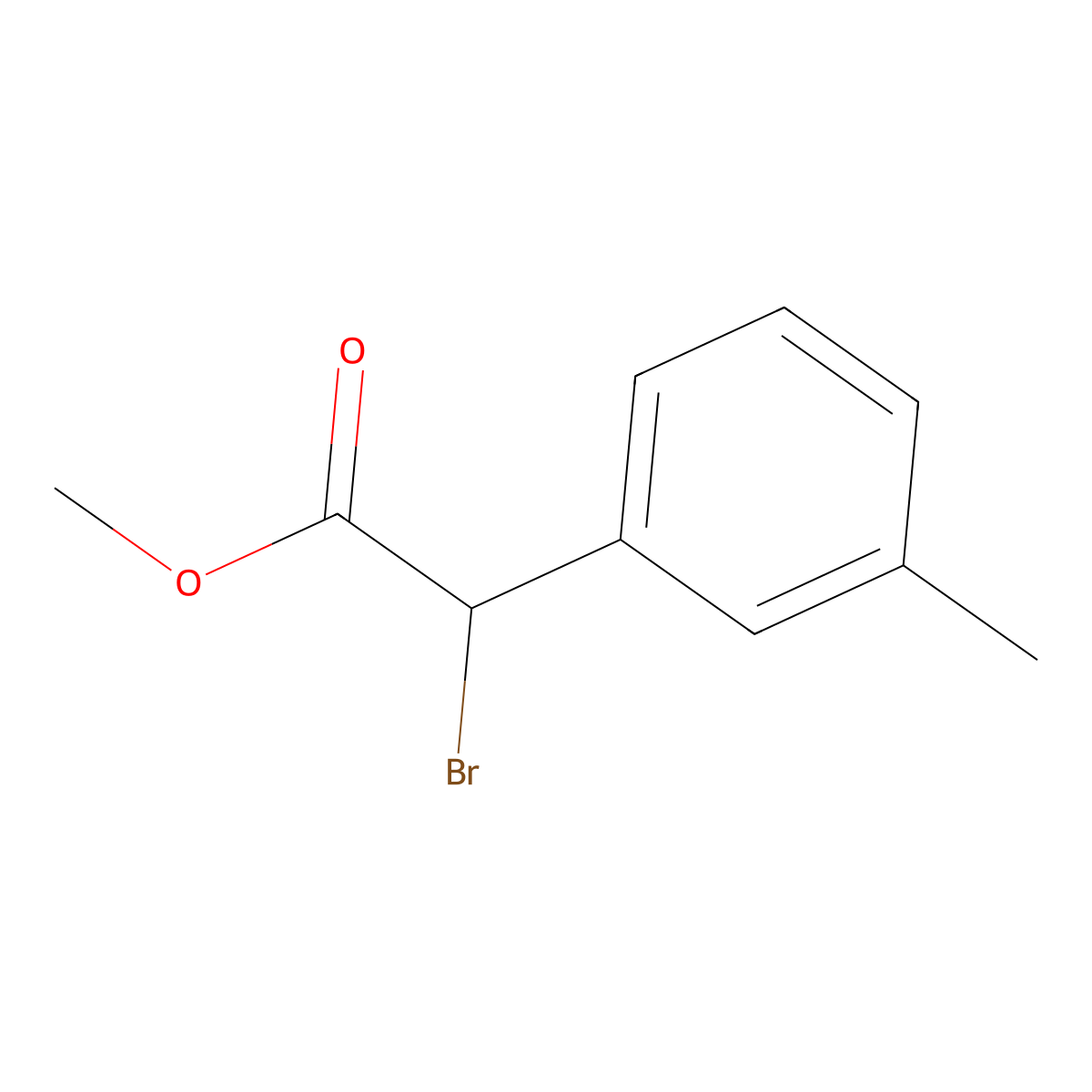 Methyl 2-bromo-2-(m-tolyl)acetate molecular structure, CAS 77053-55-5