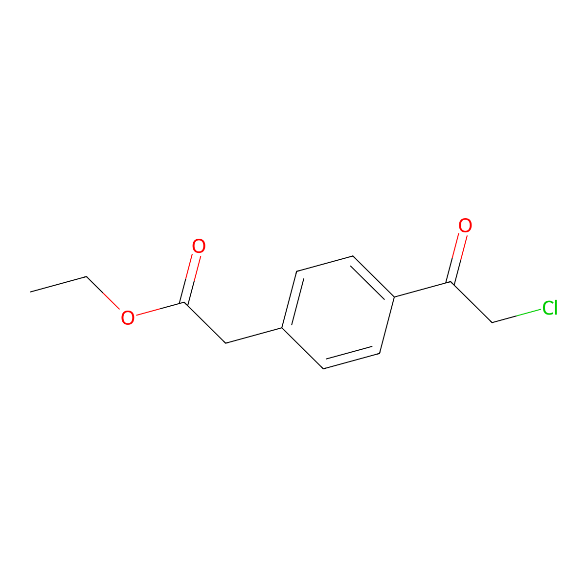 Ethyl 4-(chloroacetyl)-phenylacetate molecular structure, CAS 7706-78-7