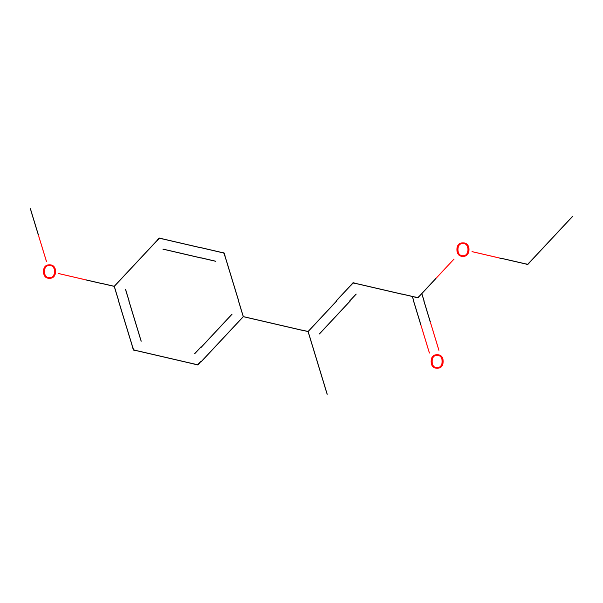 Ethyl 3-(4-methoxyphenyl)-2-butenoate molecular structure, CAS 7706-82-3