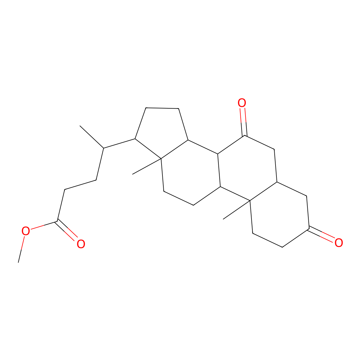 Methyl 5-beta-cholan-3,7-dione-24-oate molecular structure, CAS 77060-26-5